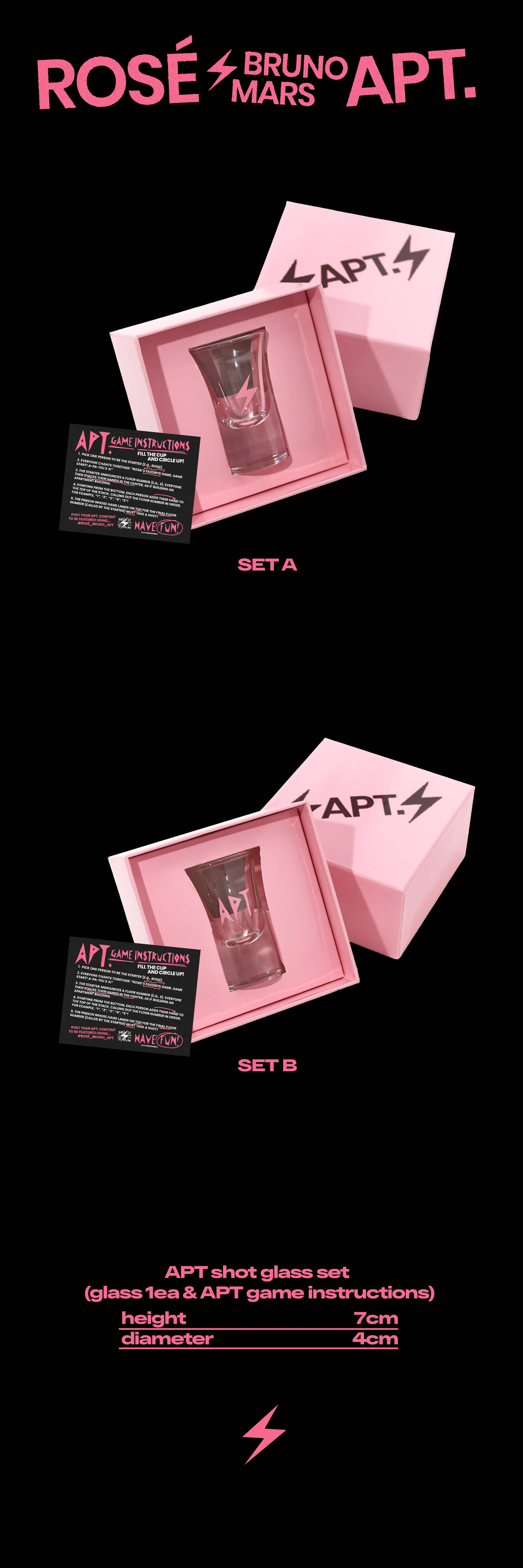 BLACKPINK ROSÉ - ROSIE/APT Official APT Shot Glass Set
