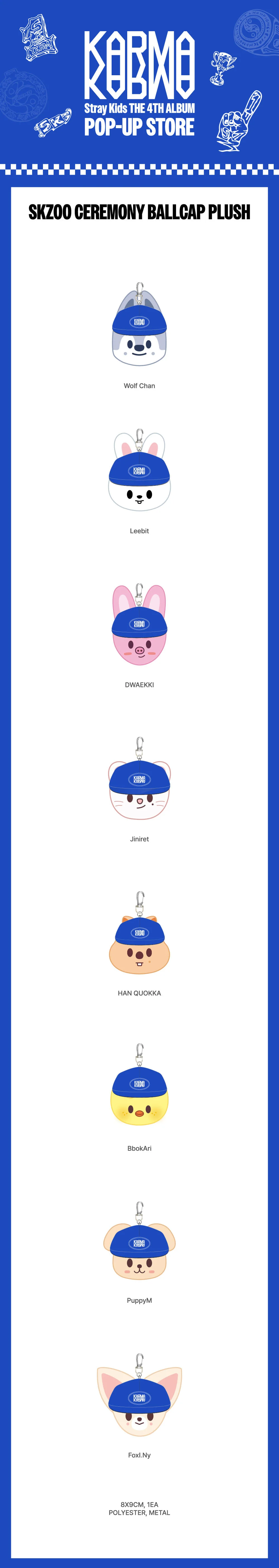 *PRE-ORDER* STRAY KIDS - KARMA Pop-Up SKZOO Ceremony Ballcap Plush