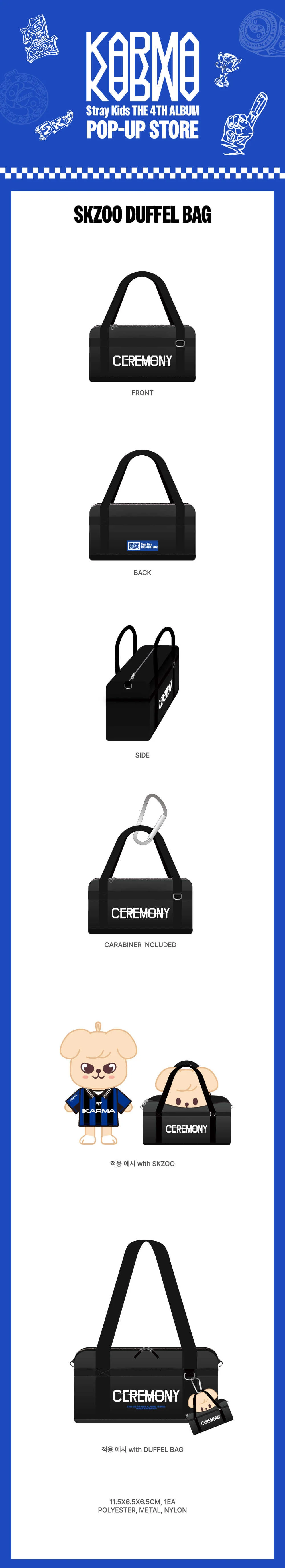 *PRE-ORDER* STRAY KIDS - KARMA Pop-Up SKZOO Duffel Bag
