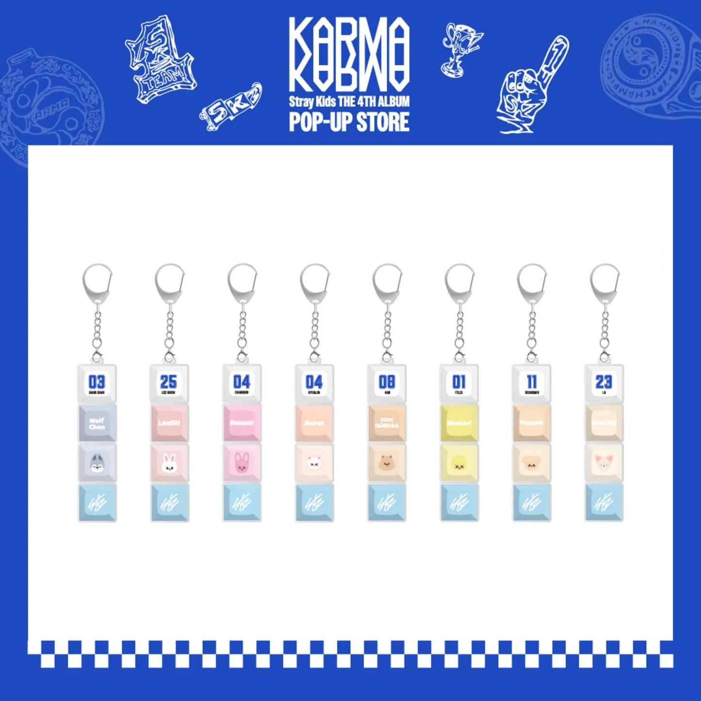 *PRE-ORDER* STRAY KIDS - KARMA Pop-Up SKZOO Keycap Keyring