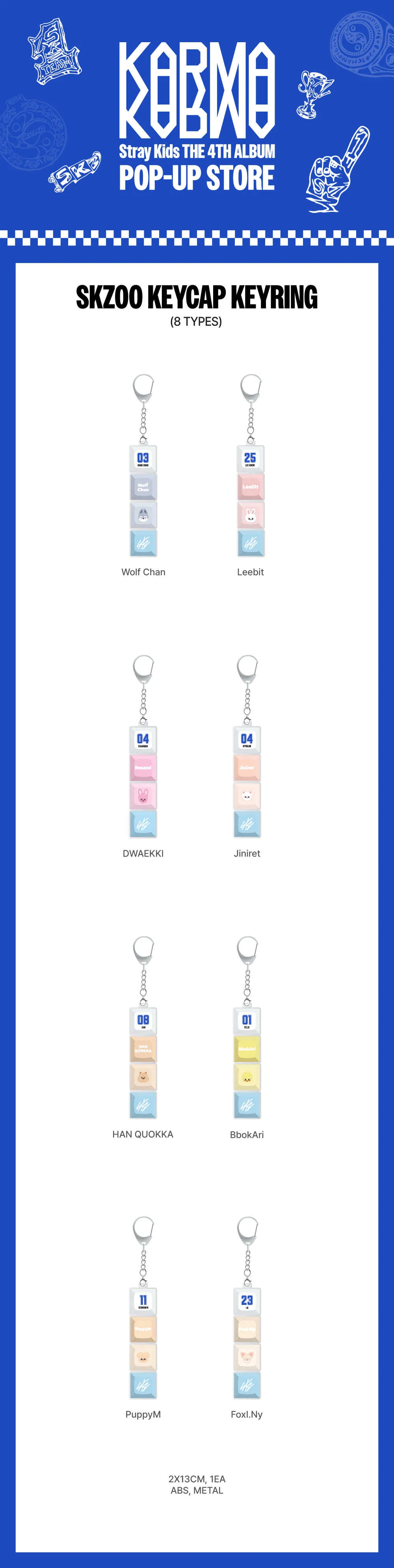 *PRE-ORDER* STRAY KIDS - KARMA Pop-Up SKZOO Keycap Keyring