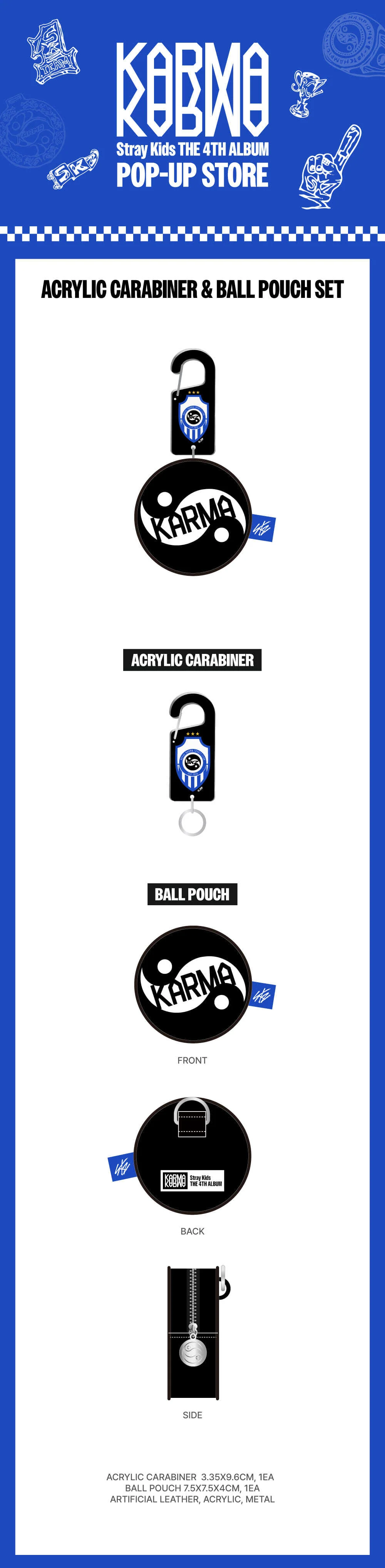 *PRE-ORDER* STRAY KIDS - KARMA Pop-Up Acrylic Carabiner & Ball Pouch Set