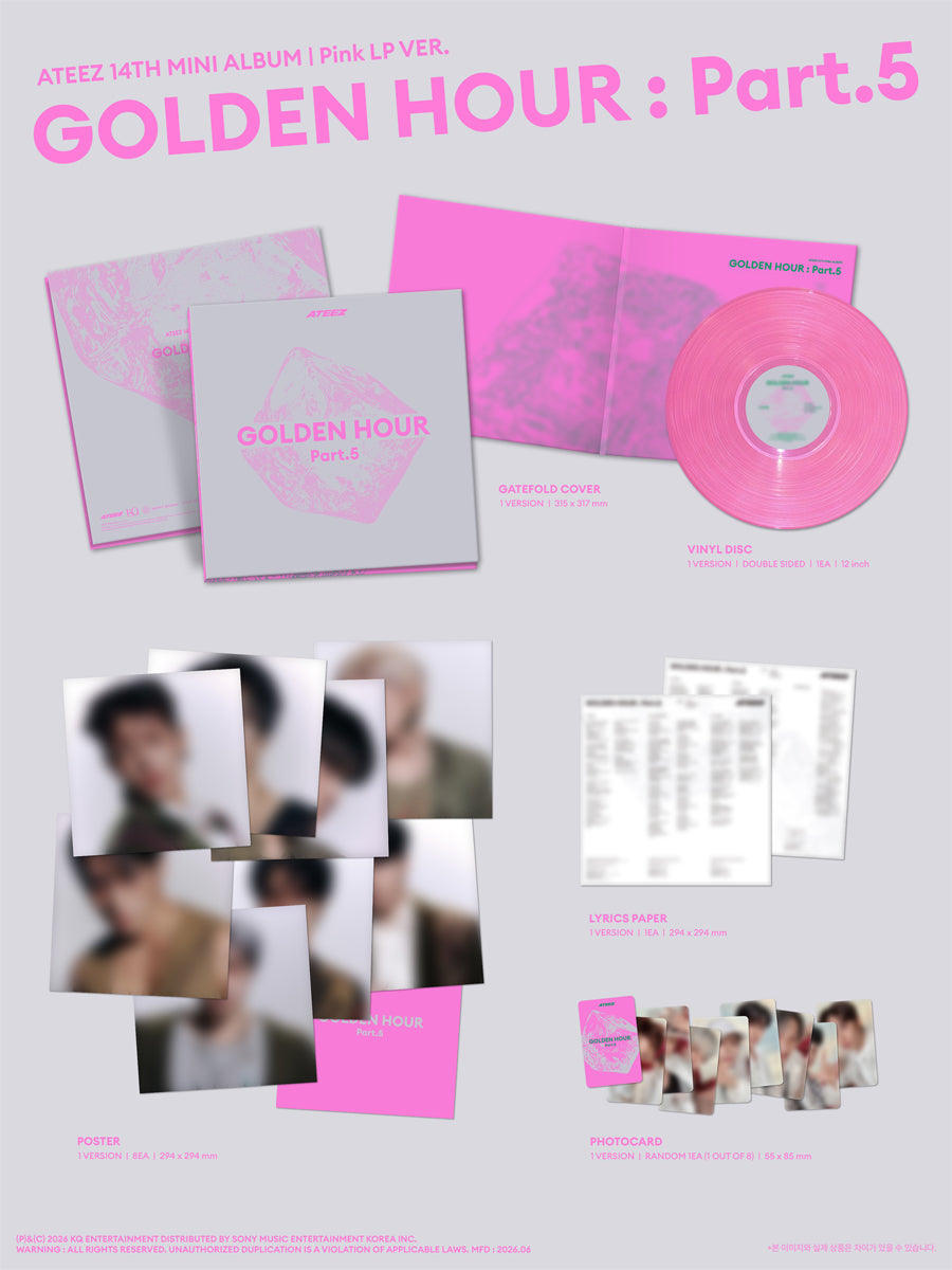 *PRE-ORDER* ATEEZ - Golden Hour Pt. 5 (Pink LP/Vinyl Ver.)