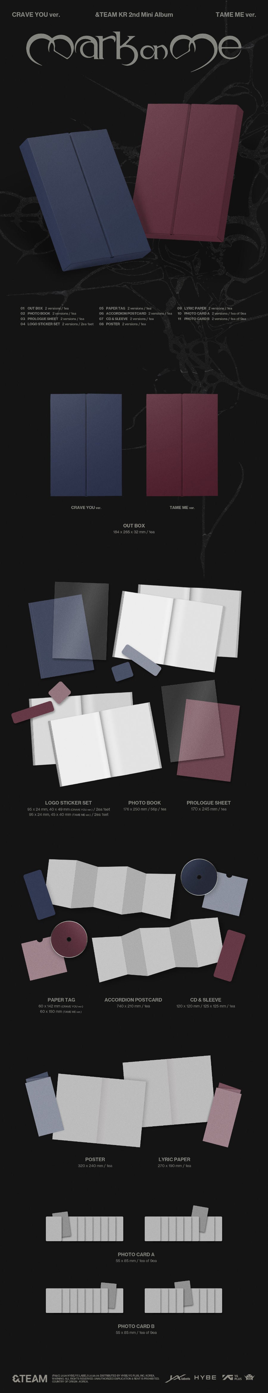 *PRE-ORDER* &TEAM - Mark on Me (2nd Korean Mini Album)