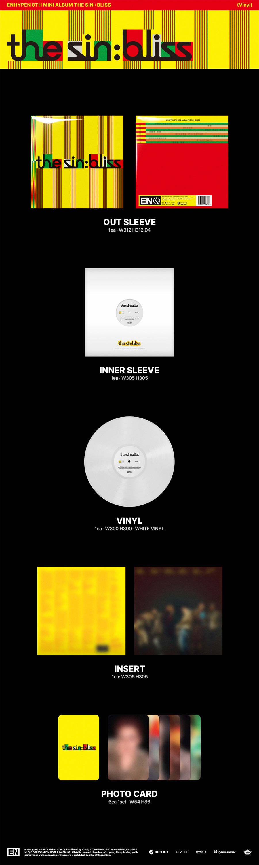 *PRE-ORDER* ENHYPEN - The Sin: Bliss (LP/Vinyl Ver.)