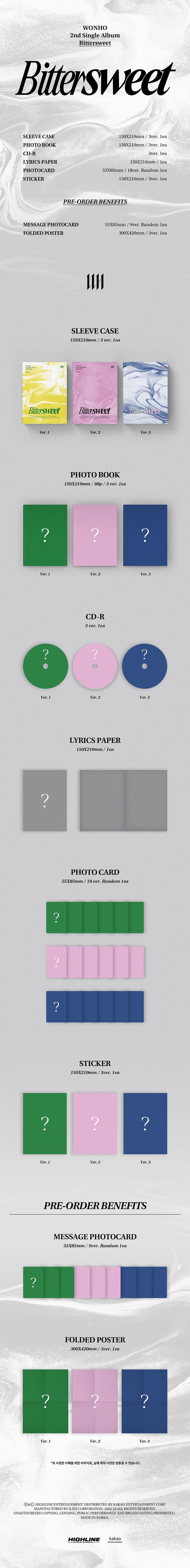 WONHO - Bittersweet (2nd Single Album)