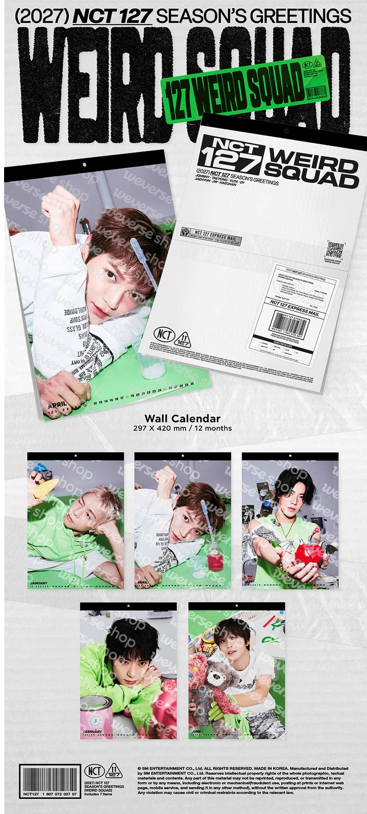 *PRE-ORDER* NCT 127 - [2027 Wall Calendar] 127 Weird Squad