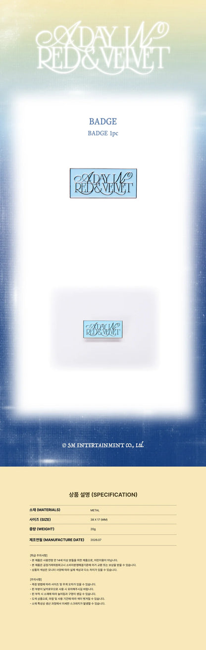 *PRE-ORDER* RED VELVET - [A Day in Red & Velvet] 2026 Fan-Con Badge