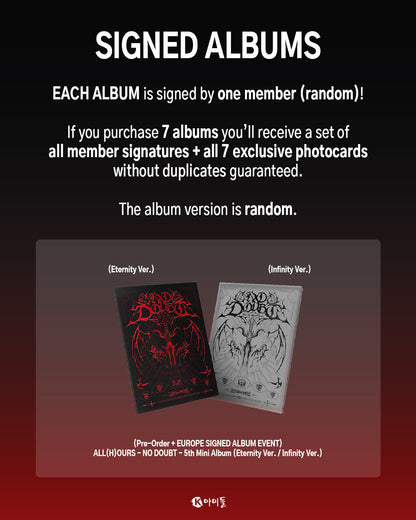 *PRE-ORDER* [LUCKY DRAW/SIGNED EUROPE EVENT] ALL(H)OURS - NO DOUBT (5th Mini Album)