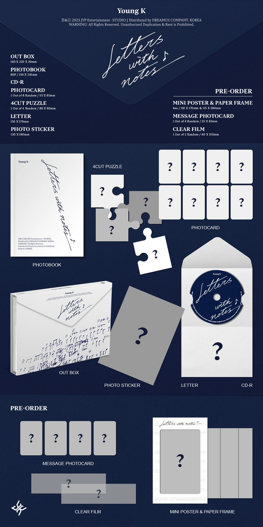 DAY6 YOUNG K - Letters with notes (1st Studio Album)