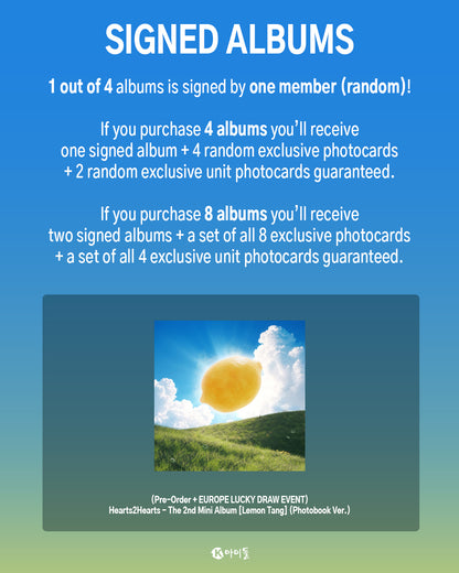 *PRE-ORDER* [EUROPE LUCKY DRAW/SIGNED EVENT] HEARTS2HEARTS - LEMON TANG (2nd Mini Album) [Photobook Ver.]