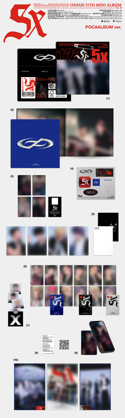 *PRE-ORDER* ONEUS - 5x (11th Mini Album) [Poca Album Ver.]