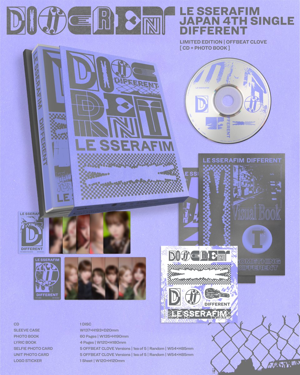*PRE-ORDER* LE SSERAFIM - DIFFERENT (4th Japanese Single Album) + POB