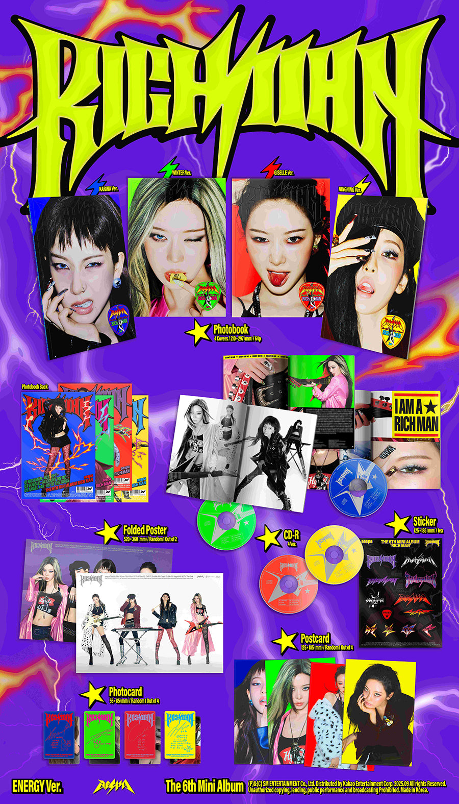 *PRE-ORDER* AESPA - Rich Man (6th Mini Album) [Energy Ver.]