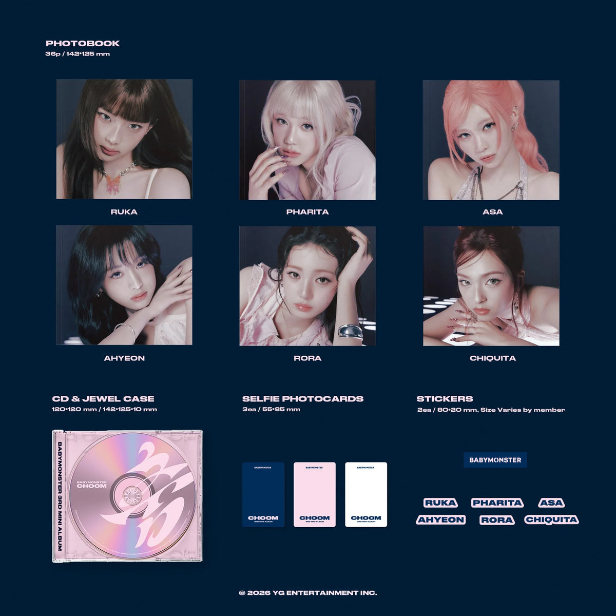 *PRE-ORDER* [1:1 VIDEO CALL EVENT/LUCKY DRAW] BABYMONSTER RORA - CHOOM (3rd Mini Album) [Jewel Ver.]