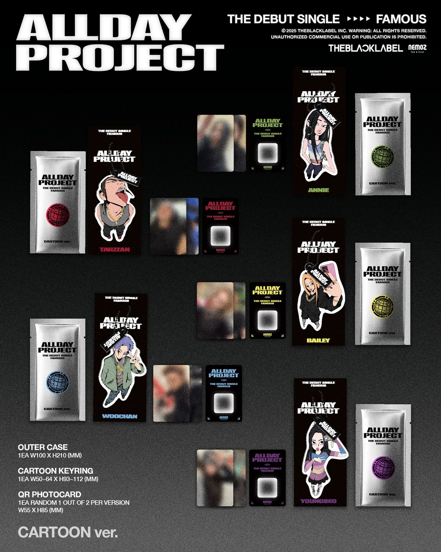 *PRE-ORDER* ALLDAY PROJECT - FAMOUS (1st Single Album) [Cartoon Ver.]
