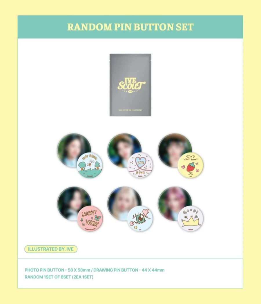 *PRE-ORDER* IVE - [IVE SCOUT 3RD FAN CONCERT] Random Pin Button Set