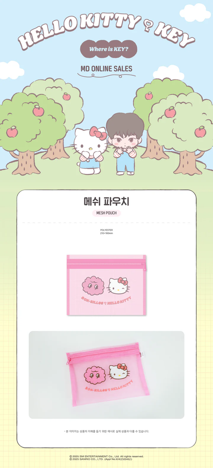 *PRE-ORDER* KEY x HELLO KITTY [Where is Key?] Pop-Up Store Mesh Pouch