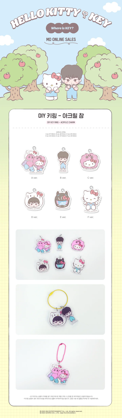 *PRE-ORDER* KEY x HELLO KITTY [Where is Key?] Pop-Up Store DIY Keyring Acrylic Charm