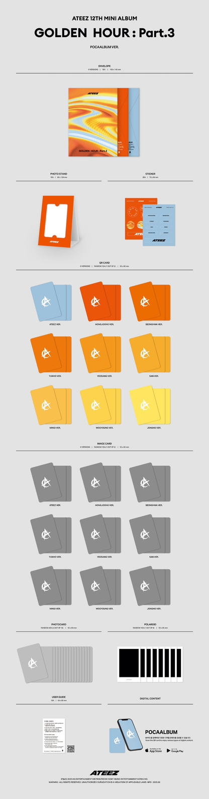 ATEEZ - Golden Hour Pt. 3 (12th Mini Album) [Poca Album Ver.]
