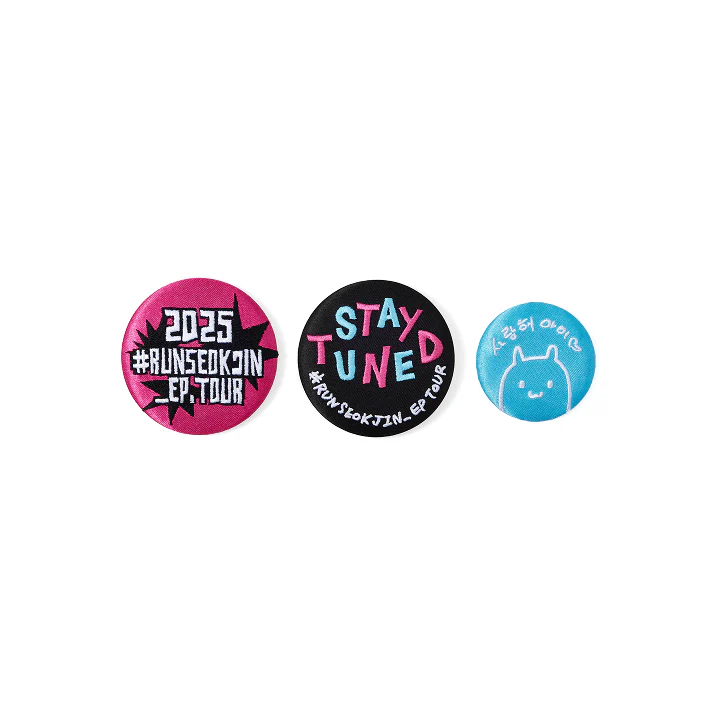*PRE-ORDER* BTS JIN -  [#RUNSEOKJIN_EP.TOUR] Can Badge Set [Logo Ver.]