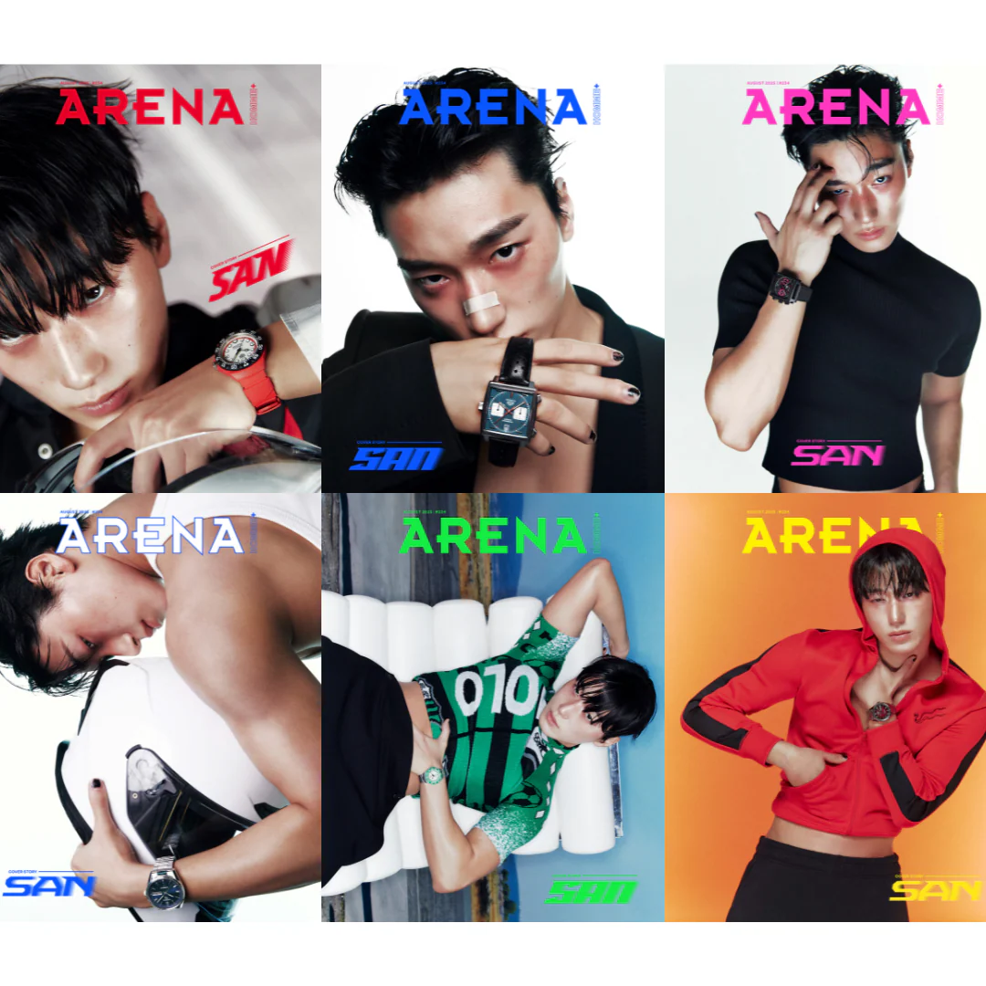 ARENA HOMME KOREA AUGUST 2025 ISSUE (Cover: ATEEZ SAN)