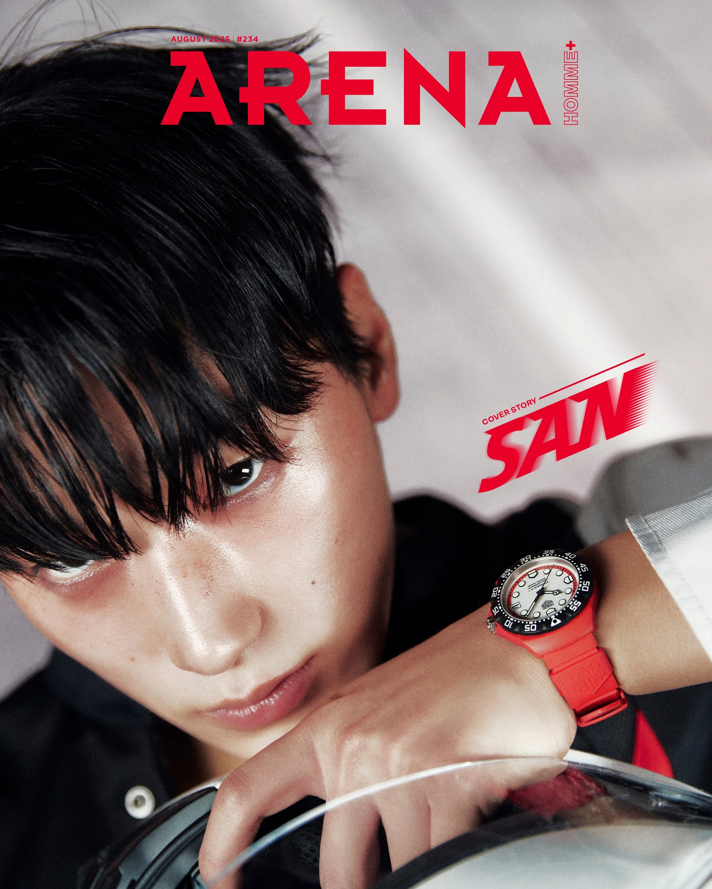 ARENA HOMME KOREA AUGUST 2025 ISSUE (Cover: ATEEZ SAN)