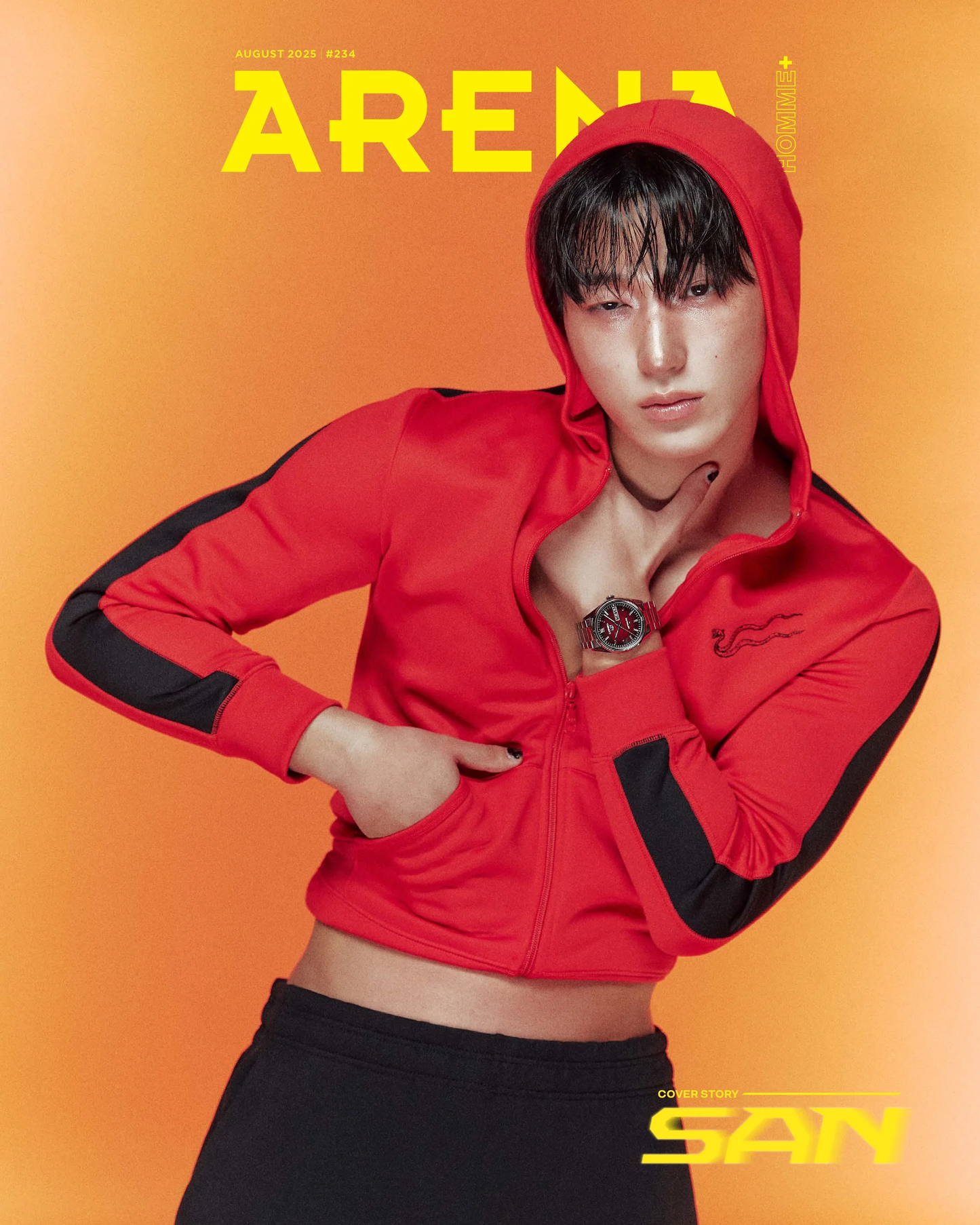 ARENA HOMME KOREA AUGUST 2025 ISSUE (Cover: ATEEZ SAN)
