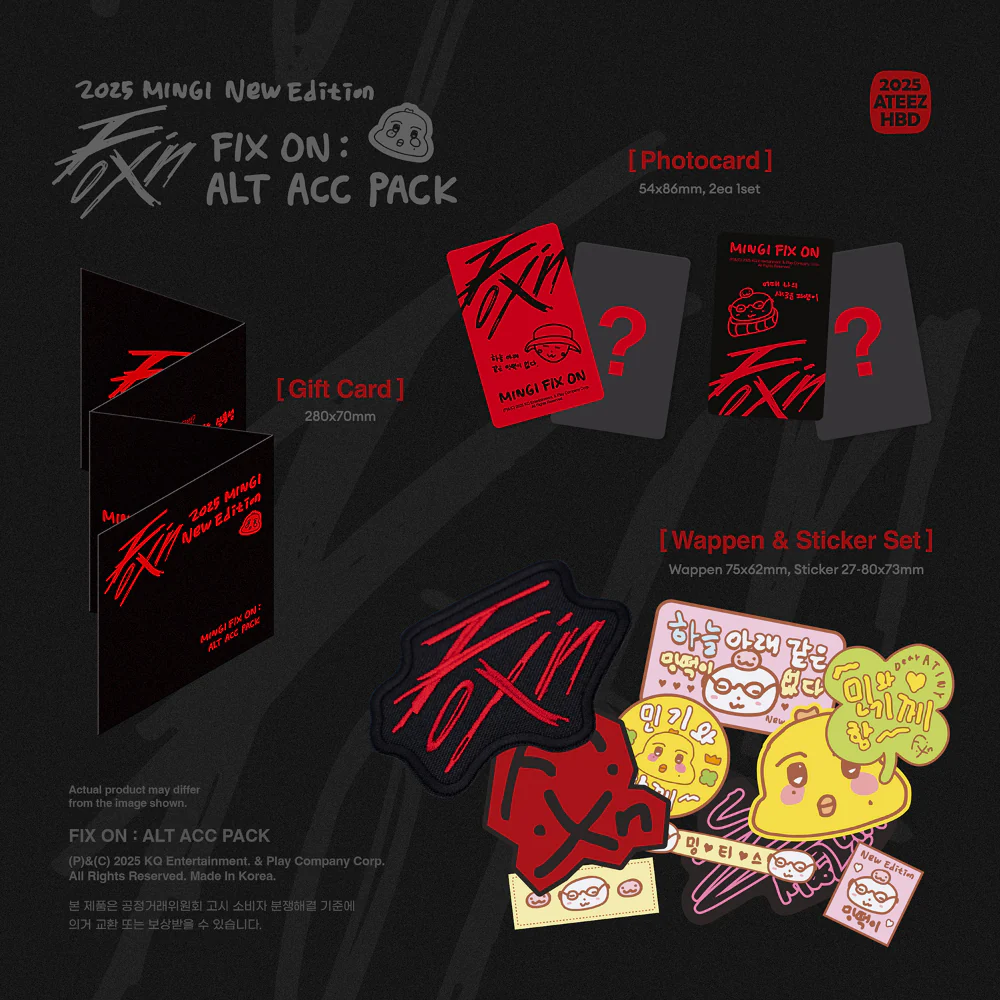 *PRE-ORDER* ATEEZ - Mingi 2025 HBD New Edition Fix On : Alt Acc Pack