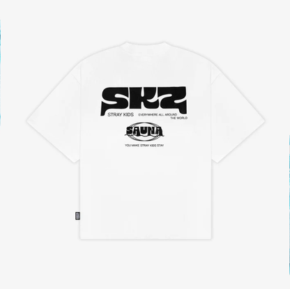 *PRE-ORDER* STRAY KIDS - SKZ SAUNA 2025 Pop-Up Oversized White T-Shirt