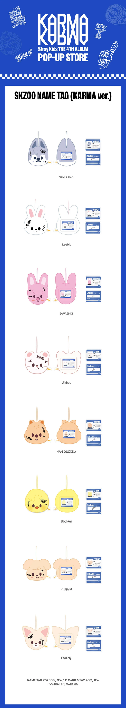 *PRE-ORDER* STRAY KIDS - KARMA Pop-Up SKZOO Name Tag [Karma Ver.]
