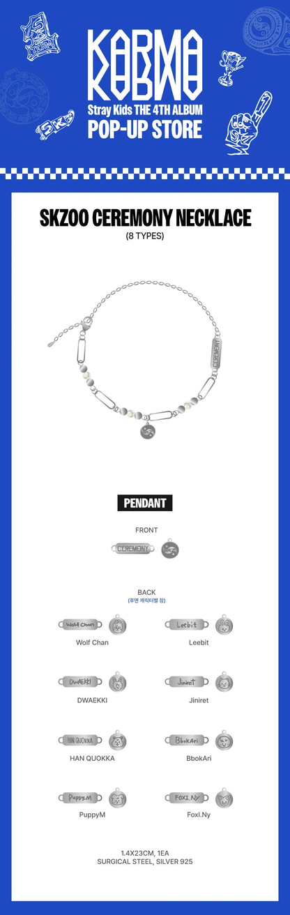 *PRE-ORDER* STRAY KIDS - KARMA Pop-Up SKZOO Ceremony Necklace