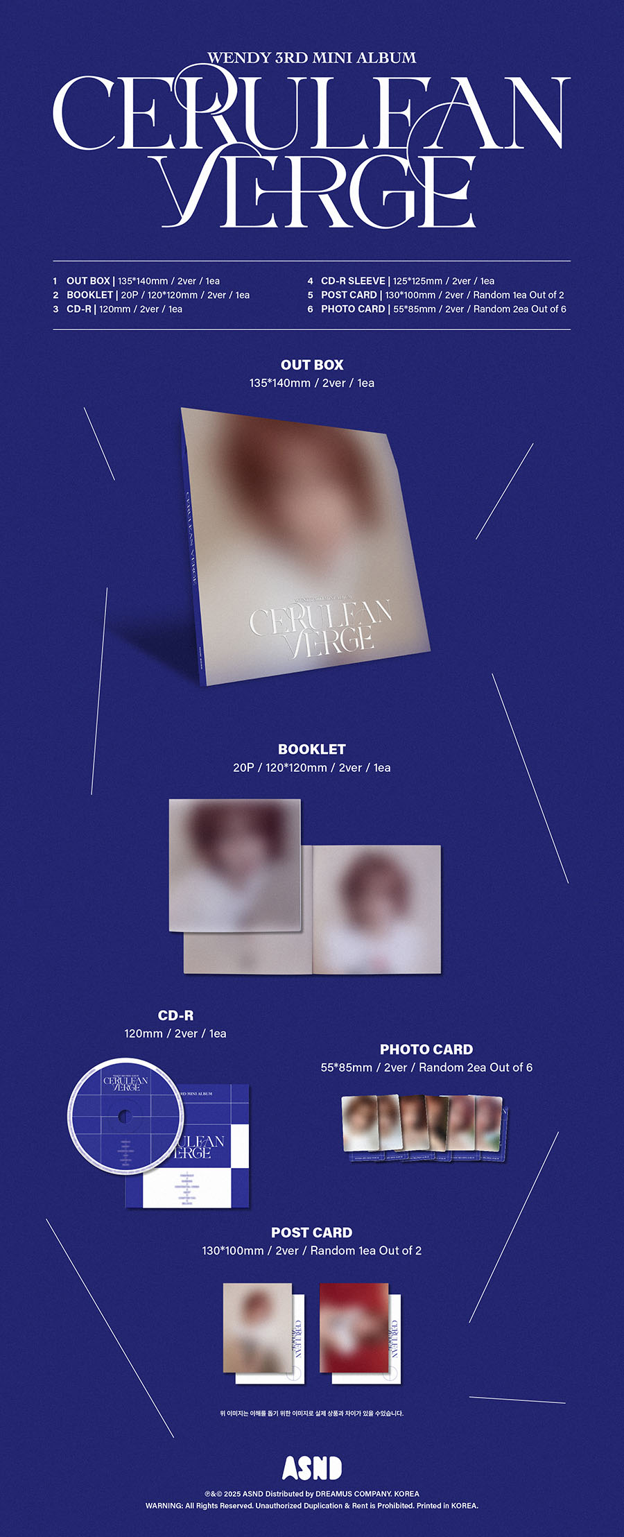 *PRE-ORDER* RED VELVET WENDY - Cerulean Verge (3rd Mini Album) [Digipack Ver.]