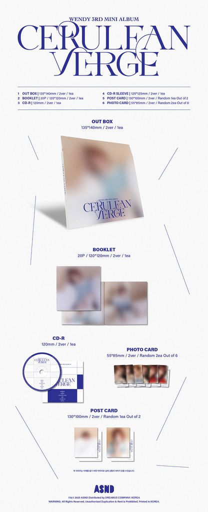 *PRE-ORDER* RED VELVET WENDY - Cerulean Verge (3rd Mini Album) [Digipack Ver.]
