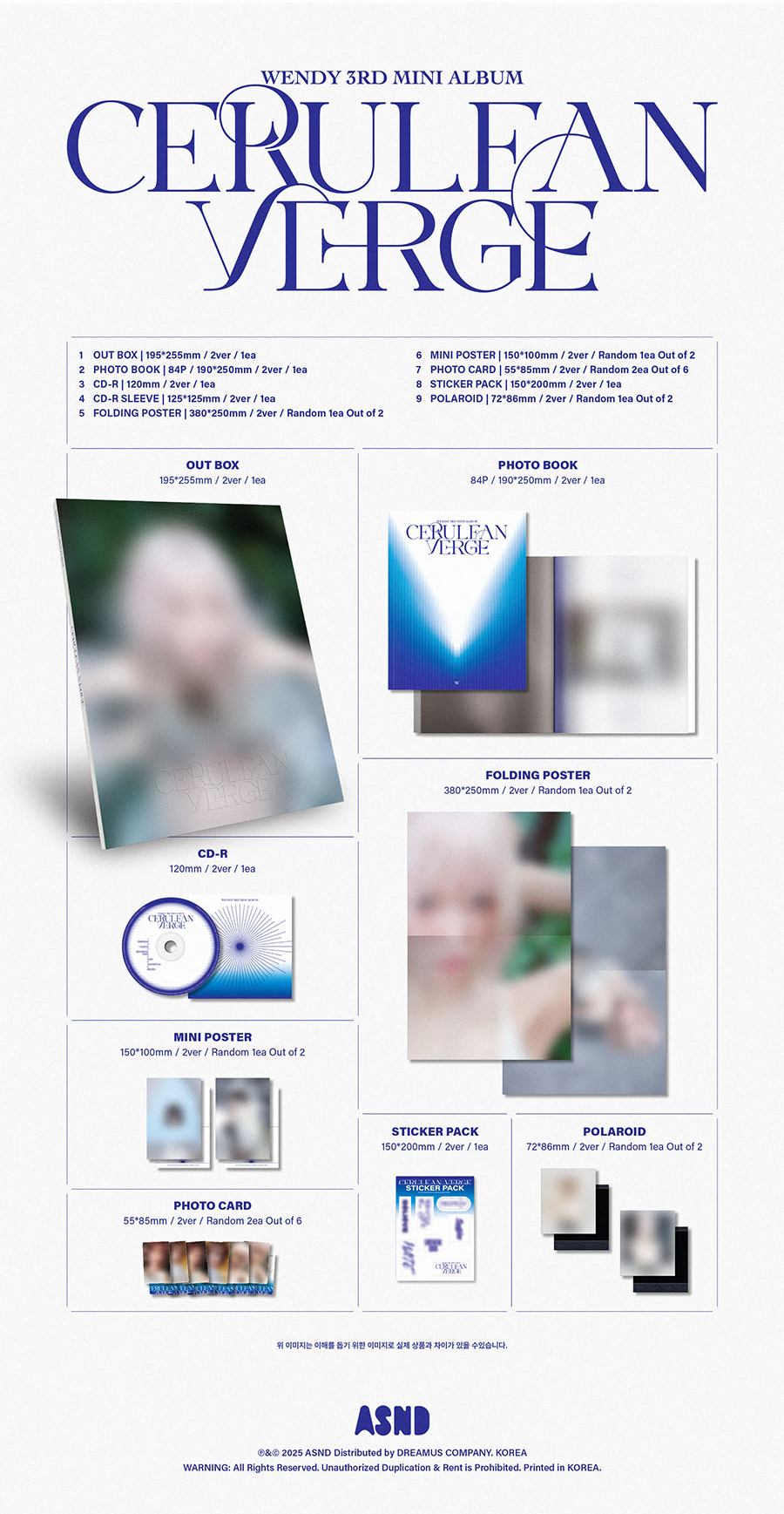 *PRE-ORDER* RED VELVET WENDY - Cerulean Verge (3rd Mini Album) [Photobook Ver.]