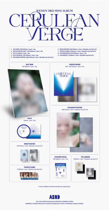 *PRE-ORDER* RED VELVET WENDY - Cerulean Verge (3rd Mini Album) [Photobook Ver.]