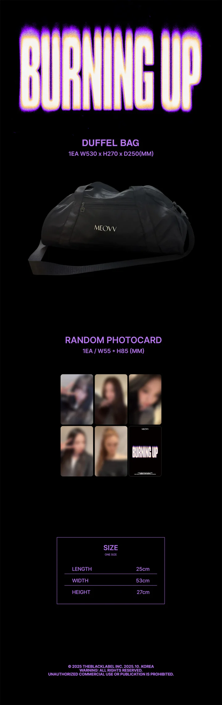 *PRE-ORDER* MEOVV- [BURNING UP] Duffel Bag