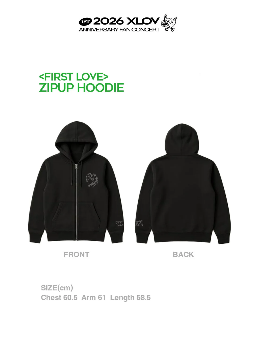 *PRE-ORDER* XLOV - [FIRST LOVE] 1st Anniversary Fan Concert MD Zip-Up Hoodie