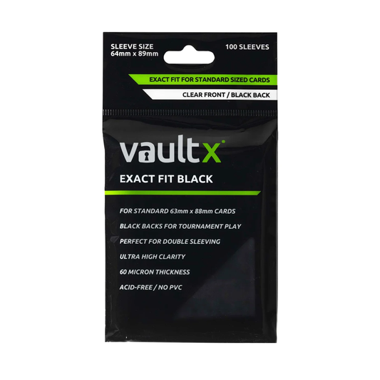 VaultX - Photocard Extra Fit Black Sleeves 100 Pack [64x89mm]