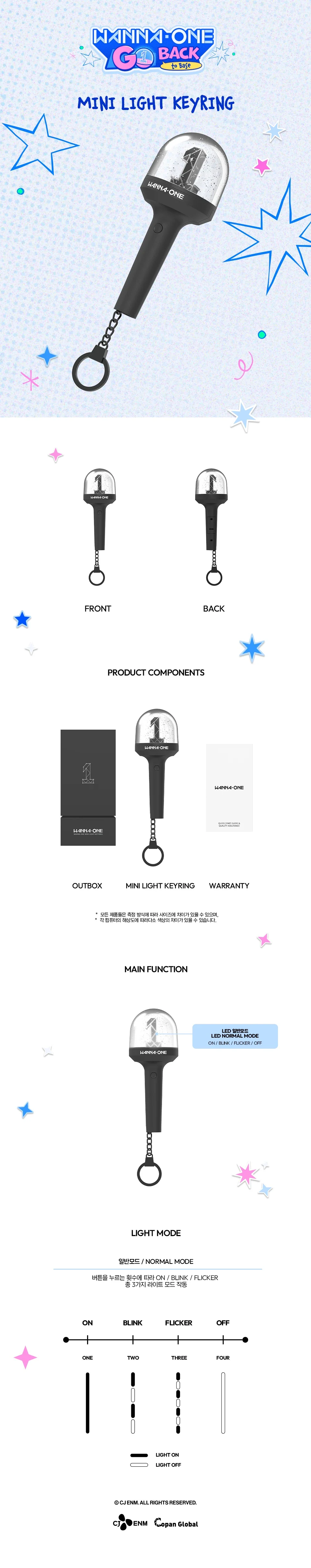 *PRE-ORDER* WANNA ONE - [WANNA ONE GO : Back to Base] Mini Light Keyring