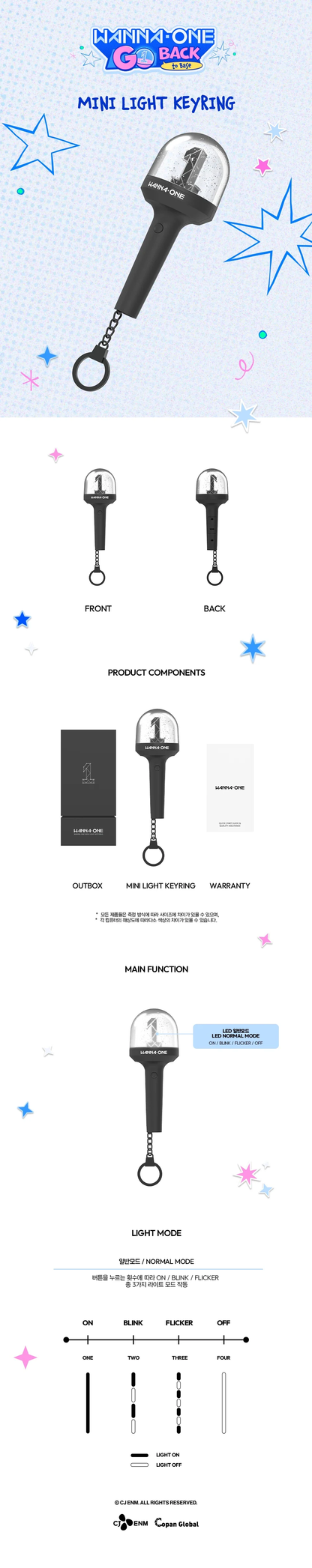 *PRE-ORDER* WANNA ONE - [WANNA ONE GO : Back to Base] Mini Light Keyring
