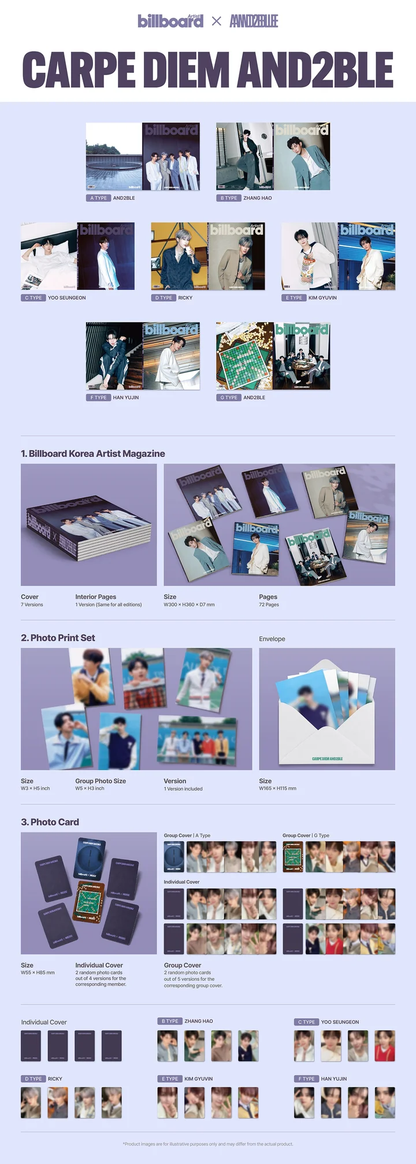 *PRE-ORDER* BILLBOARD KOREA ARTIST MAGAZINE: CARPE DIEM AND2BLE