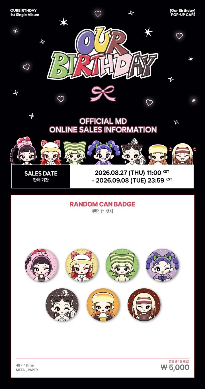 *PRE-ORDER* OURBIRTHDAY - [Our Birthday Pop-Up] Random Can Badge