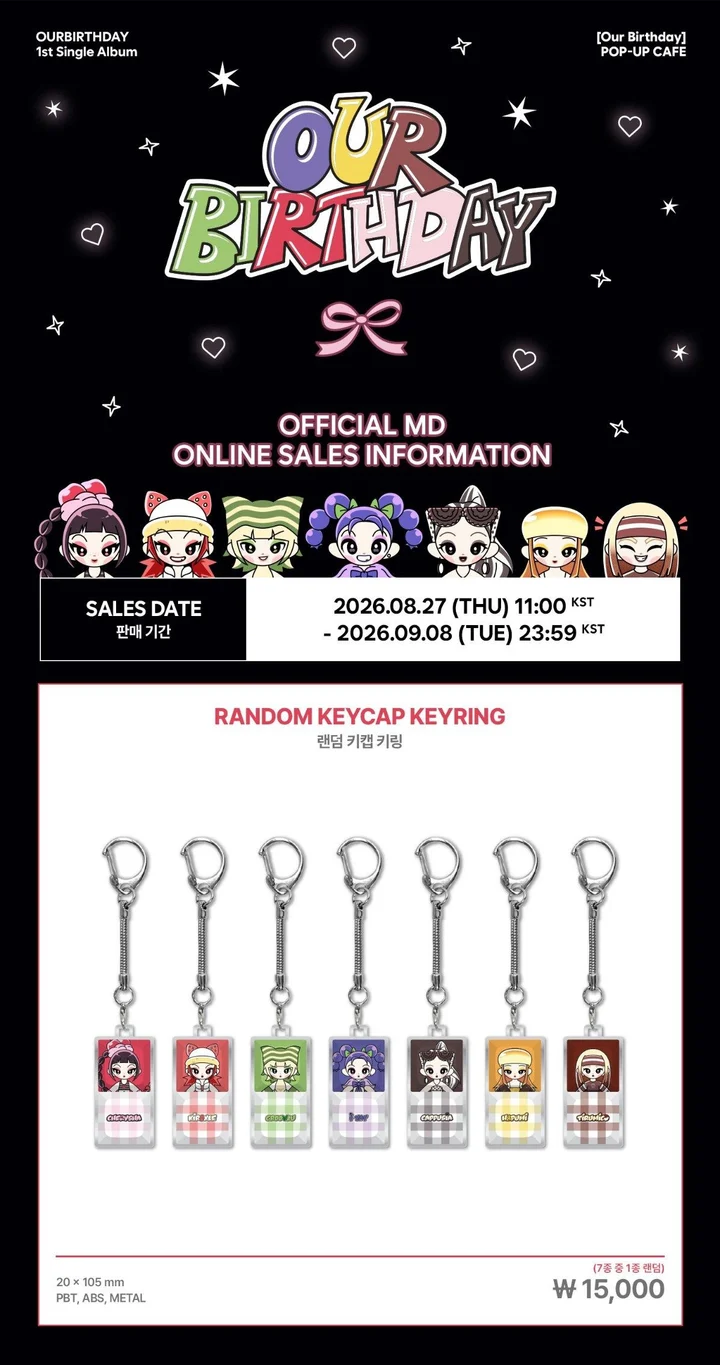 *PRE-ORDER* OURBIRTHDAY - [Our Birthday Pop-Up] Random Keycap Keyring