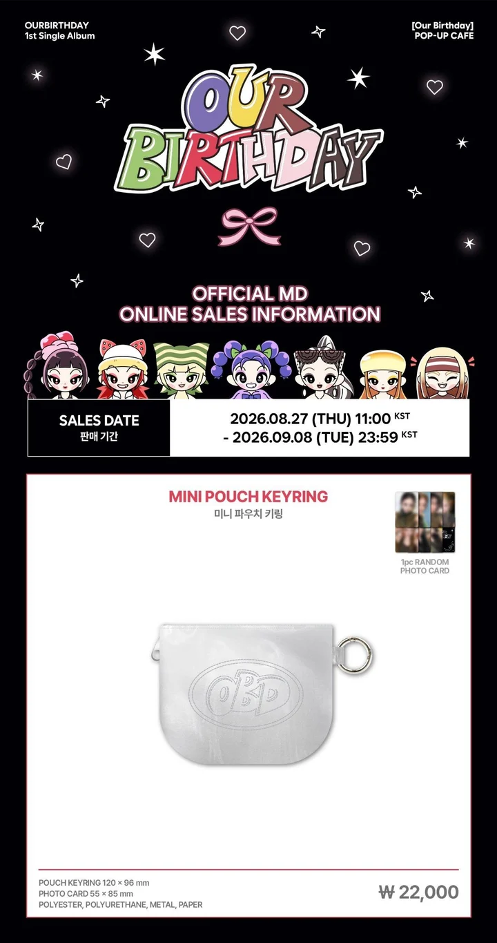 *PRE-ORDER* OURBIRTHDAY - [Our Birthday Pop-Up] Mini Pouch Keyring