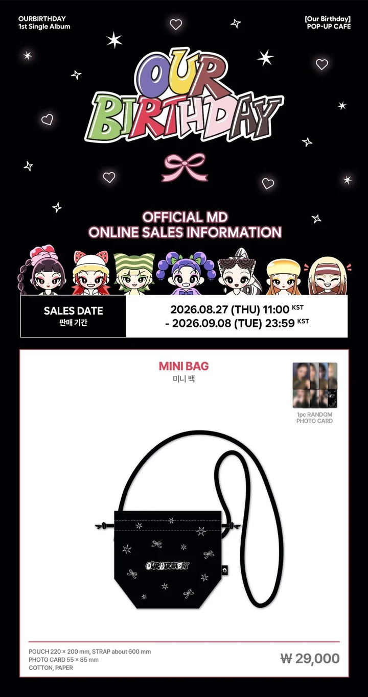 *PRE-ORDER* OURBIRTHDAY - [Our Birthday Pop-Up] Mini Bag