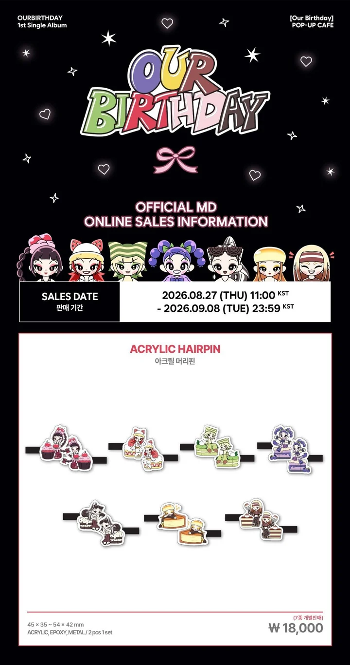 *PRE-ORDER* OURBIRTHDAY - [Our Birthday Pop-Up] Acrylic Hair Pin