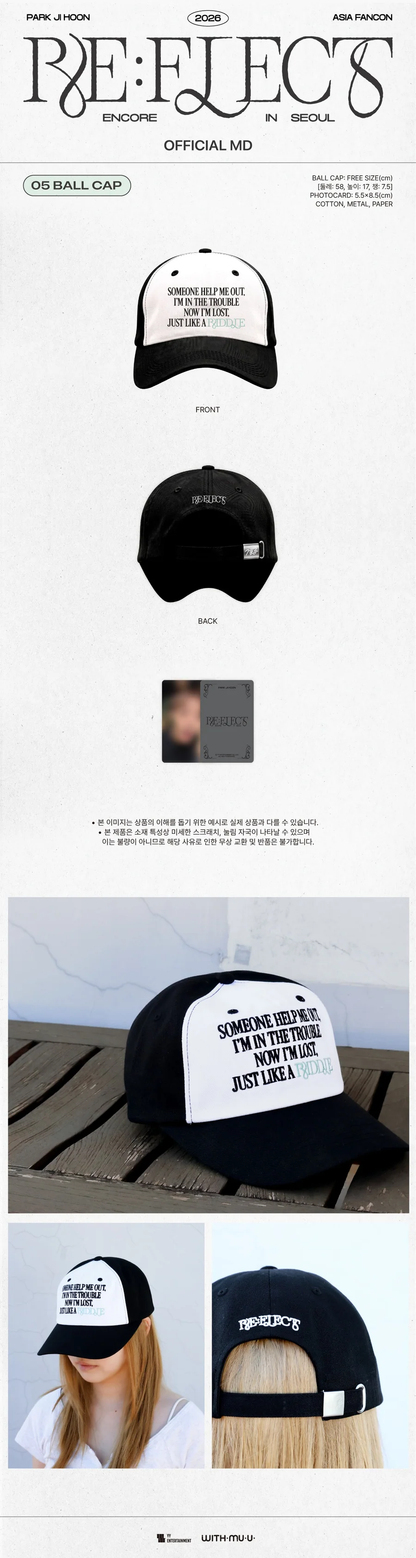 *PRE-ORDER* PARK JIHOON - [RE:FLECT] 2026 ASIA FANCON ENCORE IN SEOUL Ball Cap
