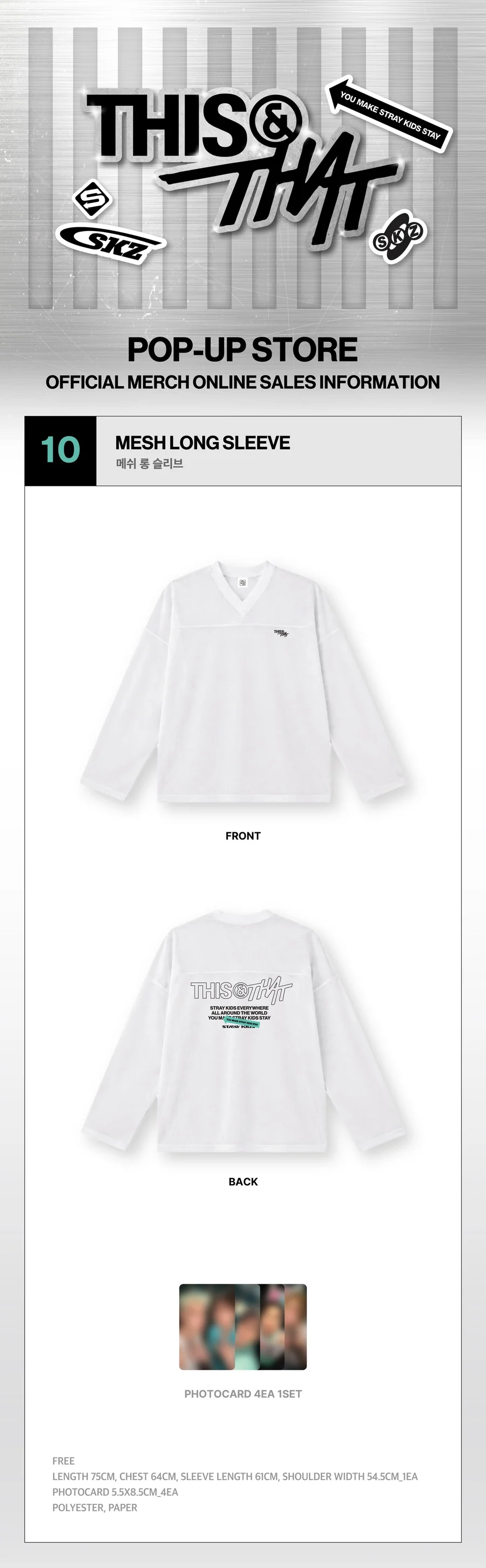 *PRE-ORDER* STRAY KIDS - [THIS & THAT] POP-UP MD Mesh Longsleeve