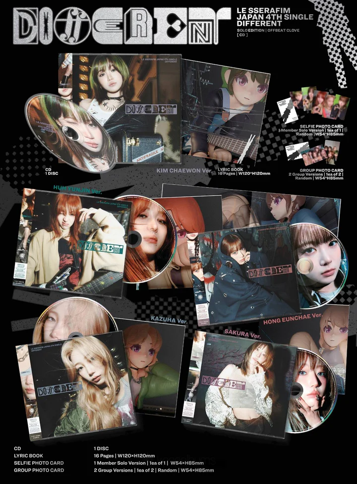 *PRE-ORDER* LE SSERAFIM - DIFFERENT (4th Japanese Single Album) + POB